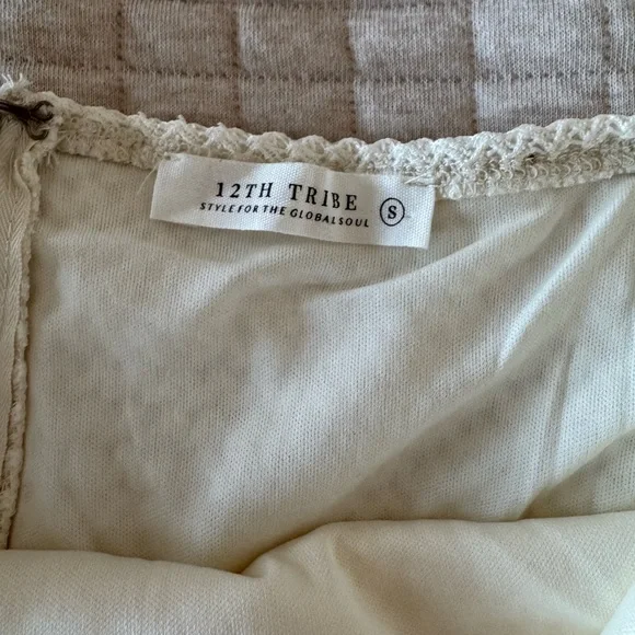 12th Tribe Cream Textured Dress - Picture 7 of 7